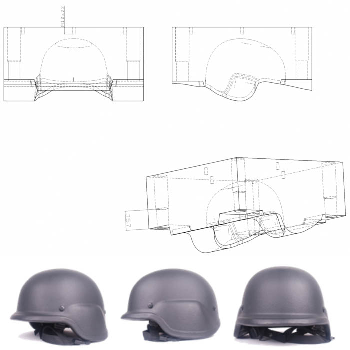 Kevlar Aramid UHMWPE Bulletproof Helmet Mold Compression Mould 3